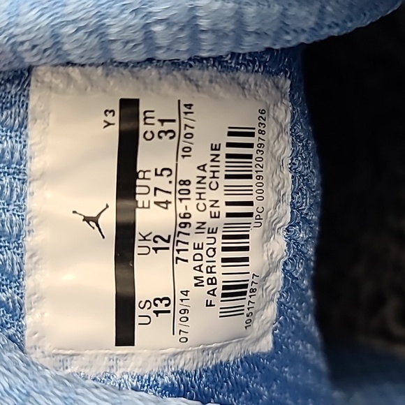 Air Jordan 29 OG Pantone Gift of Flight UNC Mens Sneakers 717796-108 Size 13 - Picture 8 of 17